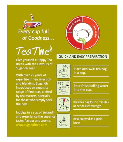 Image of Sugandh Kahwa Tulsi Detox Green Tea | With Ginger, Spices, Herbs & Rock Salt | Refreshing & Aromatic Wellness Blend | 100% Natural Ingredients | 25 Bags x 2.5g