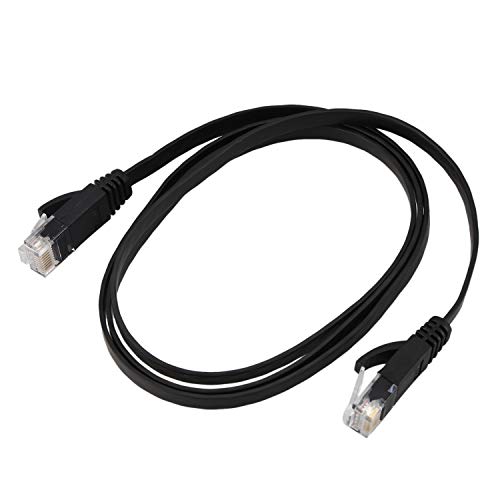 Ohewiiuk Network Cable Rj45 Lan Patch Cable Plano Cat6 Ethernet Módem Router Negro, 1M