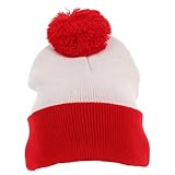 TINEASUR 1stück Rote Mütze Für Warmes Winddichtes Strickdesign Farben-kombination Rot Und Weiß Für Winter Und Weihnachten Attraktives Accessoire Für Drinnen Und Draußen