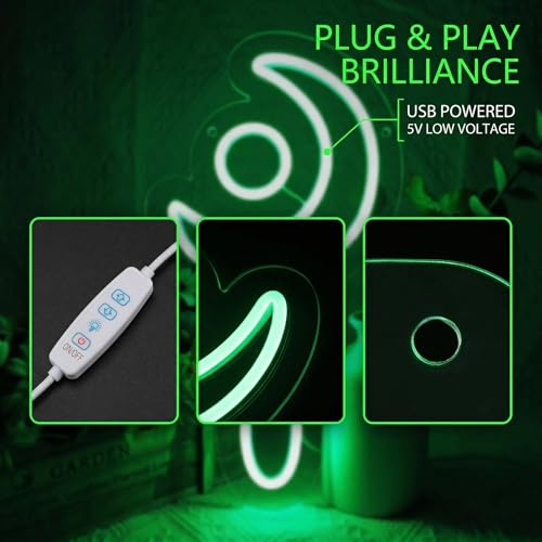 Image of FF14 White Mage Neon Sign for Wall Decor, Game Room, Bedroom, Man Cave, Birthday Decorations, Fan Collection, USB Powered, Green,13.8 inchx7.3 inch
