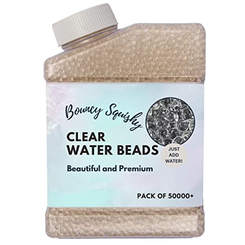 KhushBake Clear Water Beads Pack of 50500 Pcs Refreshingly Soft and Soothing Water Beads for Creative Vases Floating Pearls Plants Parties Floral Decor