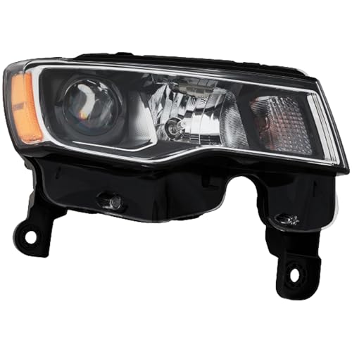 Go-Parts - Headlight Assembly for Jeep Grand Cherokee WK 2017-2022, Right (Passenger), Halogen, Chrome Trim, Standard Type, Replacement 2018 2019 2020 2021