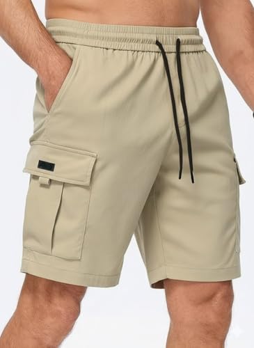 Image of Vogaan Men's Cotton Blend Multi Color Cargo Shorts | Regular Fit | 5 Pocket Casual Utility Shorts