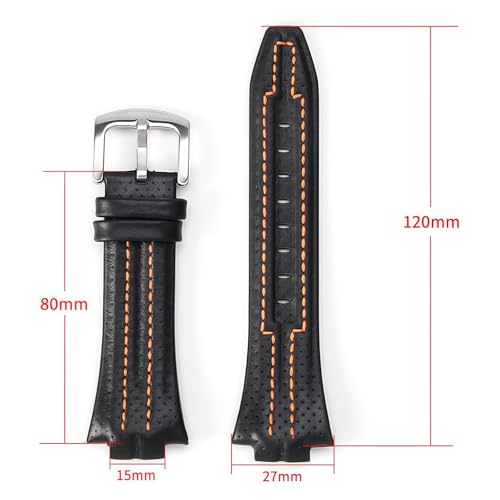 Bracelet montre cuir ajustable 15X27mm fermoir acier inoxydable - 6