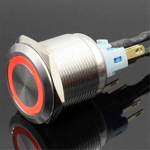 Interrupteur bouton-poussoir LED 5V 22mm à action momentanée instantanée