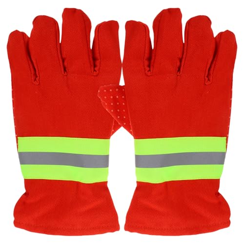 Guantes de bombero MAGICLULU de fibra química resistentes al fuego con banda reflectante