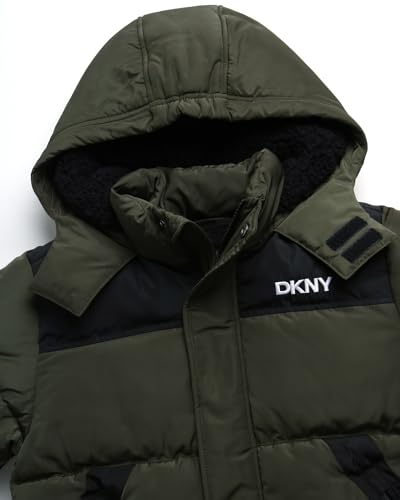 DKNY Boys' Puffer Jacket - Heavyweight Sherpa Fur Lined Hooded Winter Coat - Water Resistant Bubble Jackets for Boys (8-20)3