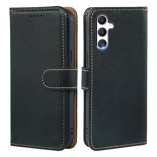 AUUYYA for Samsung Galaxy S25 FE Phone Wallet Case, RFID Blocking Wallet Case for S25FE with PU Leather, Magnetic Flip Closure Card Holder Shockproof Protection Phone Case for Men and Woman, Black