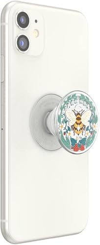 Miniatura 3 de PopSockets - Agarre para teléfono con soporte expandible, agarre adhesivo, Cute PopSockets - Translucent Bee Boho