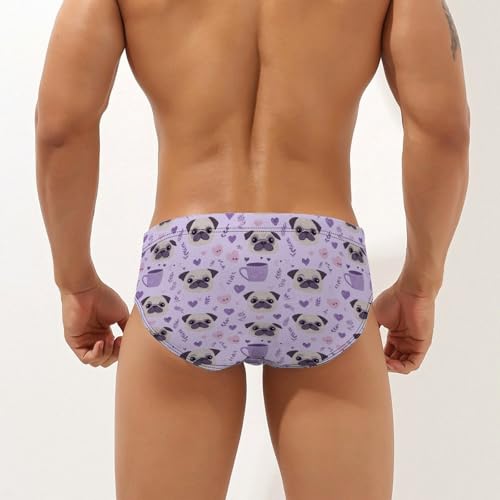 Cute Pug Coffee Men's Swim Brief Sexy Bikini Swimwear Swimsuit Trunks Bathing Suits2