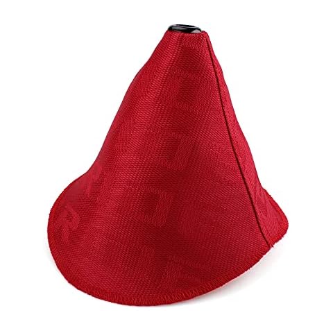 Zhengsheng Universal Shift Boot Cover,Fabric Shifter Manual/Auto Shift Knob Boot Dust Cover,Red Cover