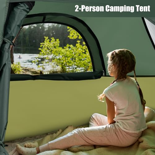 HAPPYGRILL-2-Person-Camping-Tent-with-Removable-Rain-Fly-Outdoor-Tent-with-Double-Layer-Door-2-Mesh-Windows-Carrying-Bag-Portable-Tent-for-Camping-Hiking-Traveling