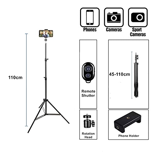 Trípode de aluminio para móvil SCRUBY de 110 cm con mando remoto para fotografía 2