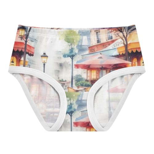 Animal Toddlers Underwear Floral 2t Cotton Girl Panties Cute Watercolor Paris Street Scene Briefs Kids Undies