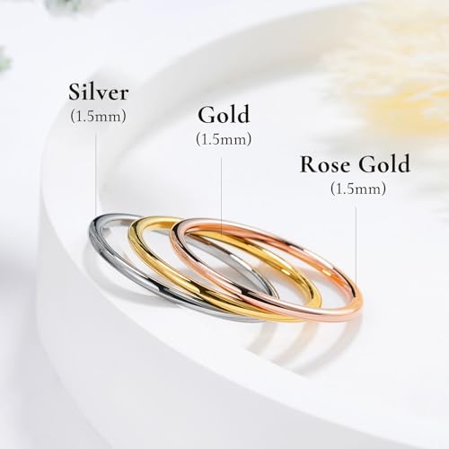 Image of King Will Men's Women's Tungsten Carbide Ring 24k Gold Plated Rose Gold Plated Domed Polished Finish Wedding Band