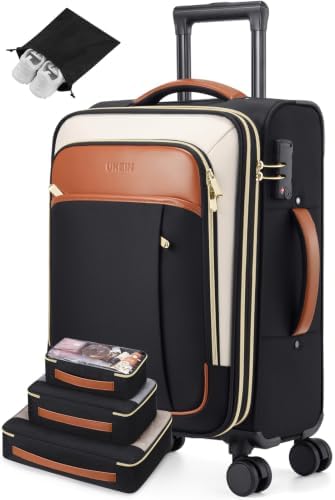 Softside Expandable Carry On Luggage, 20in Carry on Suitcase with...
