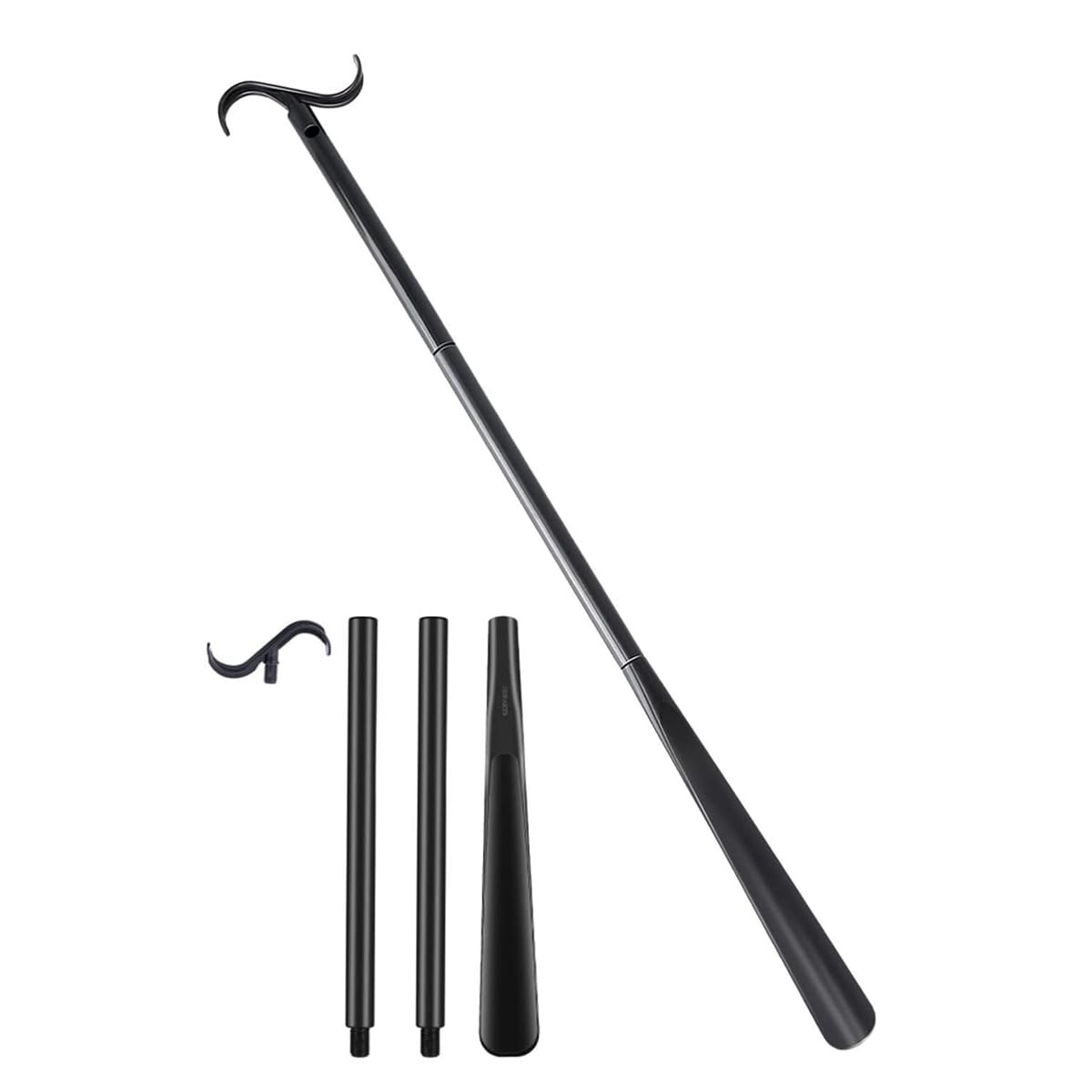 Calzador extra largo 3 en 1, ayuda para vestirse y sacacalcetines, herramienta ajustable para hombres, mujeres y personas mayores.