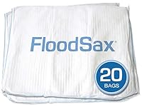 FloodSax FS20R Sandfreier Sandsack Wasserabsorbierende Flutsperre, 48,3 x 50,8 cm, weiß, 20 Pack