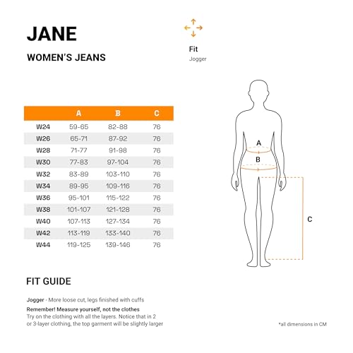 OZONE MOTO Jane Lady Motorradjeans Damen | Aramidfaser Futter | Knieprotektoren Stufe 2 | Taschen für Hüft und Steißbeinprotektoren | Cargotasche | Jogger Fit