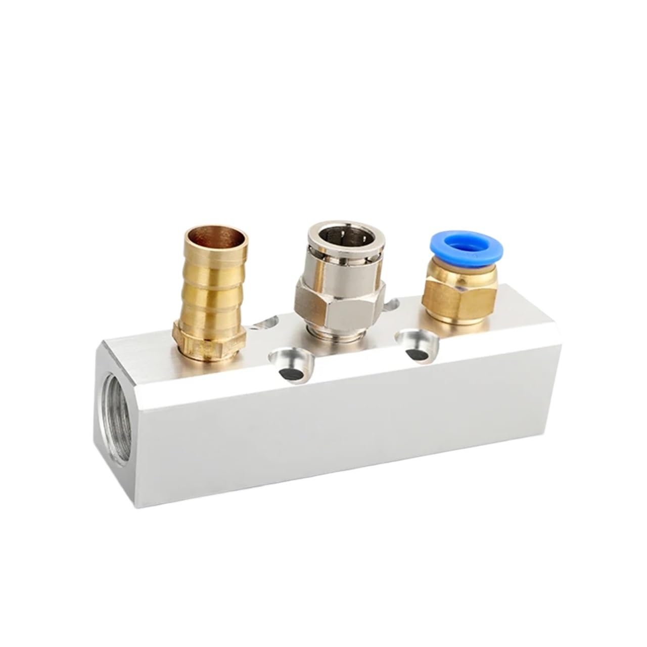Distributore di collettore pneumatico aria 1/4" con attacco filettato da 1/2" in alluminio e 2-10 vie(7 Way 9 Port)