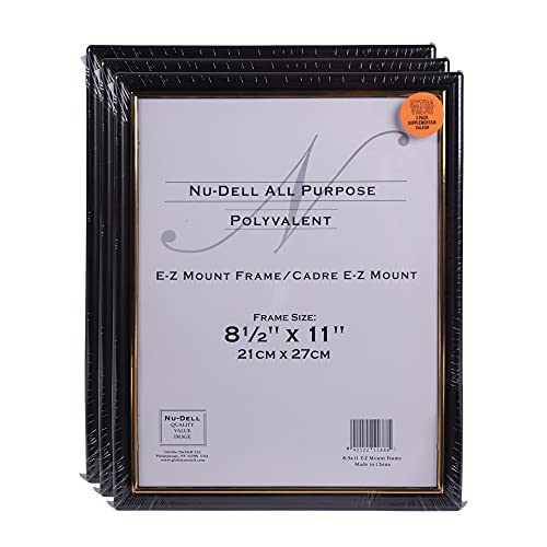 nudell Marco para documentos, tira negra, paquete de 3