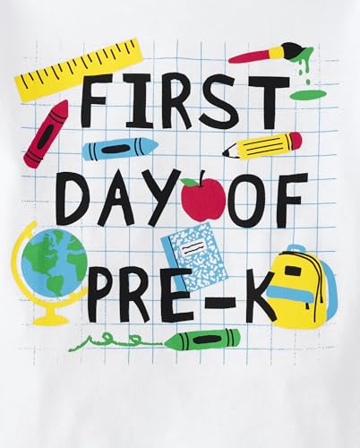 The Children's Place Baby and Toddler School,Learning Short Sleeve Graphic T-Shirts,3 Pack4