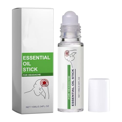 Mezcla natural de menta y lavanda con aceites esenciales calmantes. Bolígrafo portátil de 10 ml. Ideal para migrañas y cefaleas tensionales. Alivia rápidamente el enfriamiento y la confusión mental.