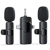 VZZBOO 3 in 1 Wireless Lavalier Microphone for iPhone Android Camera USB-C, Noise Canceling Wireless Mini Microphone for YouTube, Video Recording, Game Live Streaming, Interviews, TikTok, Vlog, Black