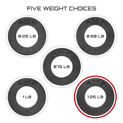 Image of Micro Gainz Calibrated Fractional Weight Plate Set of 2 Plates, Choose Set (.25LB-1.25LB), Designed for Olympic Barbells for Strength Training & Micro Loading Bar Weights, Made in USA