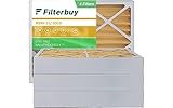 Filterbuy 20x25x4 Air Filter MERV 11, Pleated HVAC AC Furnace Filters (4-Pack, Gold)
