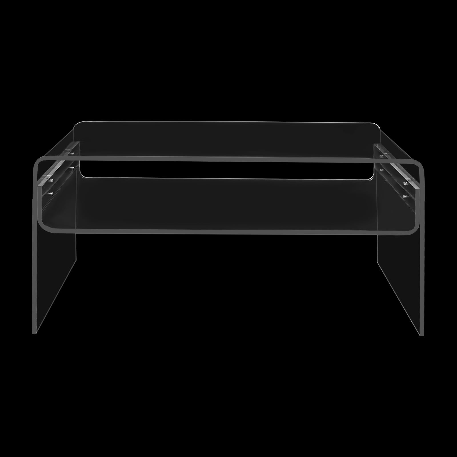 Acryl Beistelltisch Couchtisch Coffee Table Wohnzimmertisch, Moderner Transparenter Wohnzimmer Tisch Tragkraft 60 kg, für Kaffee, Bücher, Snacks und Tassen, 88 x 58 x 18 cm
