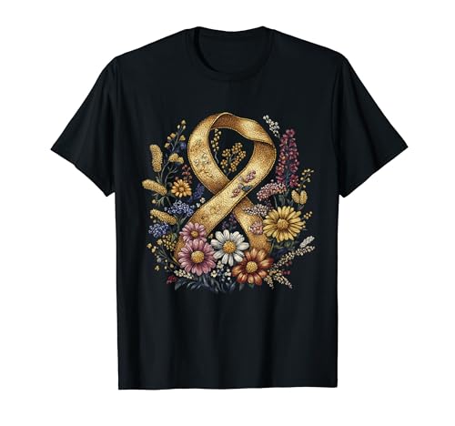 En septembre, nous portons des femmes Gold Childhood Cancer Awareness T-Shirt