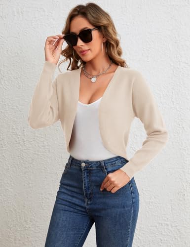 IECCP Cardigan Sweaters for Women 2024 Fall Fashion Long Sleeve Bolero Shrugs for Dresses Open Front Soft Knit Cardigan3