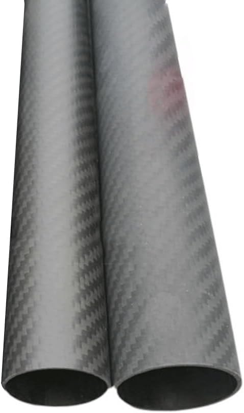 2pcs 3K Carbon Fiber Fabric Wound Tube, for Repositionable During 500mm Length Twill Matte Surface(29x25 x500mm x 2 pcs)