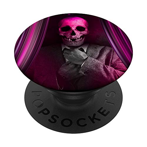 Purple Skull Suit Head Death Black Gothic PopSockets PopGrip: Swappable Grip for Phones & Tablets