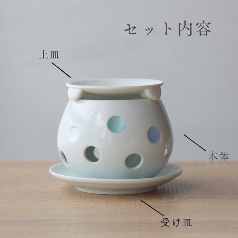 Amazon.co.jp: 茶香炉水玉 陶器 アロマキャンドルホルダー