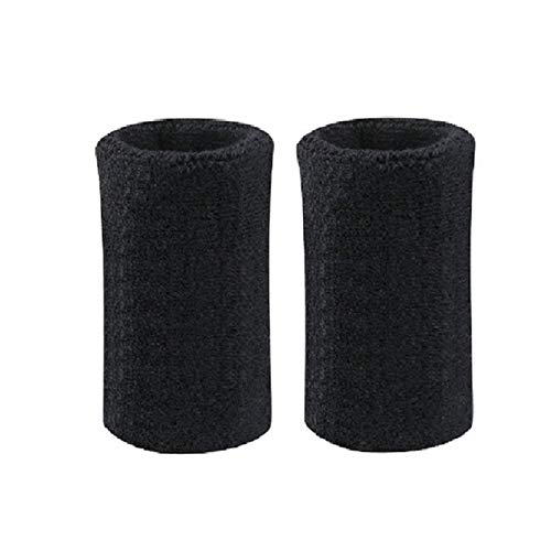 Wonzone 1 Pairs 6 Inch Wrist Sweatband Sports Basketball Wristband/Sweatband Wrist Sweat Band/Brace Black #TOP10