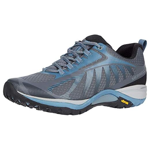 Merrell womens Siren Edge 3 Waterproof Hiking Shoe, Rock/Bluestone, 9 US