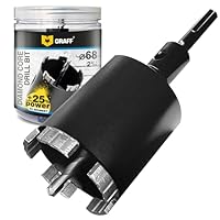 GRAFF Diamant Bohrkrone 68mm Beton Dosensenker Dosenbohrer - Diamant Bohrkronen Set für Mauerwerk Ziegel Poroton Putz Gestein - Steckdosenbohrer und Lochsäge für SDS Plus Bohrhammer