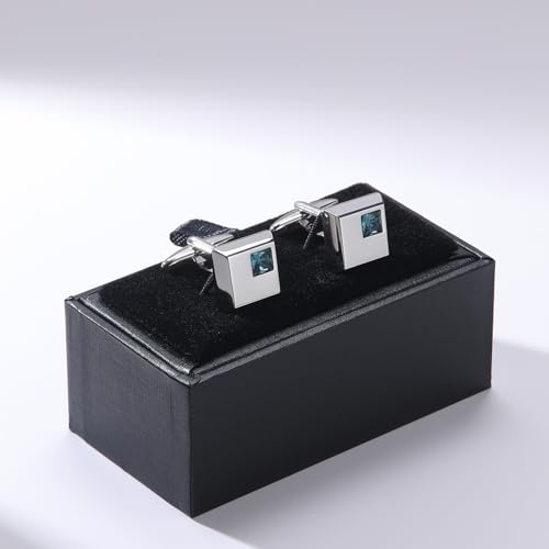 Image of Cufflinks for Men Classic Wedding Business Shirt Cuff Links Set Gifts with Box