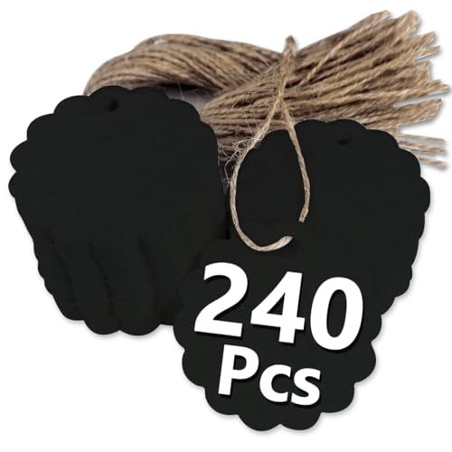 PH PERKHOMY 240 Stück Runde Geschenkanhänger Schwarz