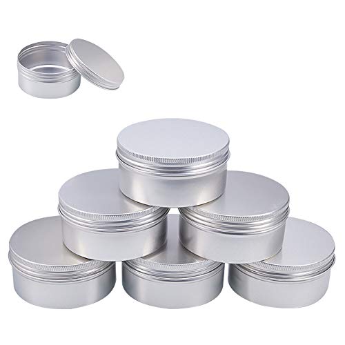 BENECREAT 6 Pack 200ml Latas de metal con rosca Latas redondas de aluminio Envases con tapa roscada: ideal para… - Imagen 4
