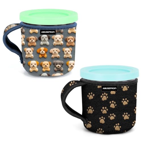 Ultimate Ice Cream Lovers Gifts Set: Premium Ice Cream Pint Coozie, Cozy Sleeve, and Holder – Perfect Ice Cream Accessories for Any Occasion, Lovely Puppies