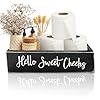 Bathroom decor box double sided print with hanging sign toilet tank basket farmhouse bathroom decor toilet paper holder countertop organizer storage  urban country home decor