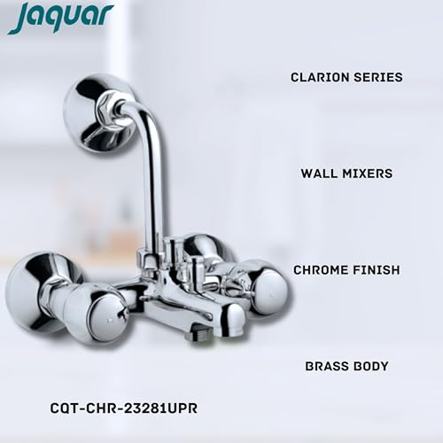Image of JAQUAR Clarion Series Wall Mixer 3-in-1 System with Provision for Both Hand Shower & Overhead Shower Connecting Legs & Flanges (Without Hand & Overhead Shower)