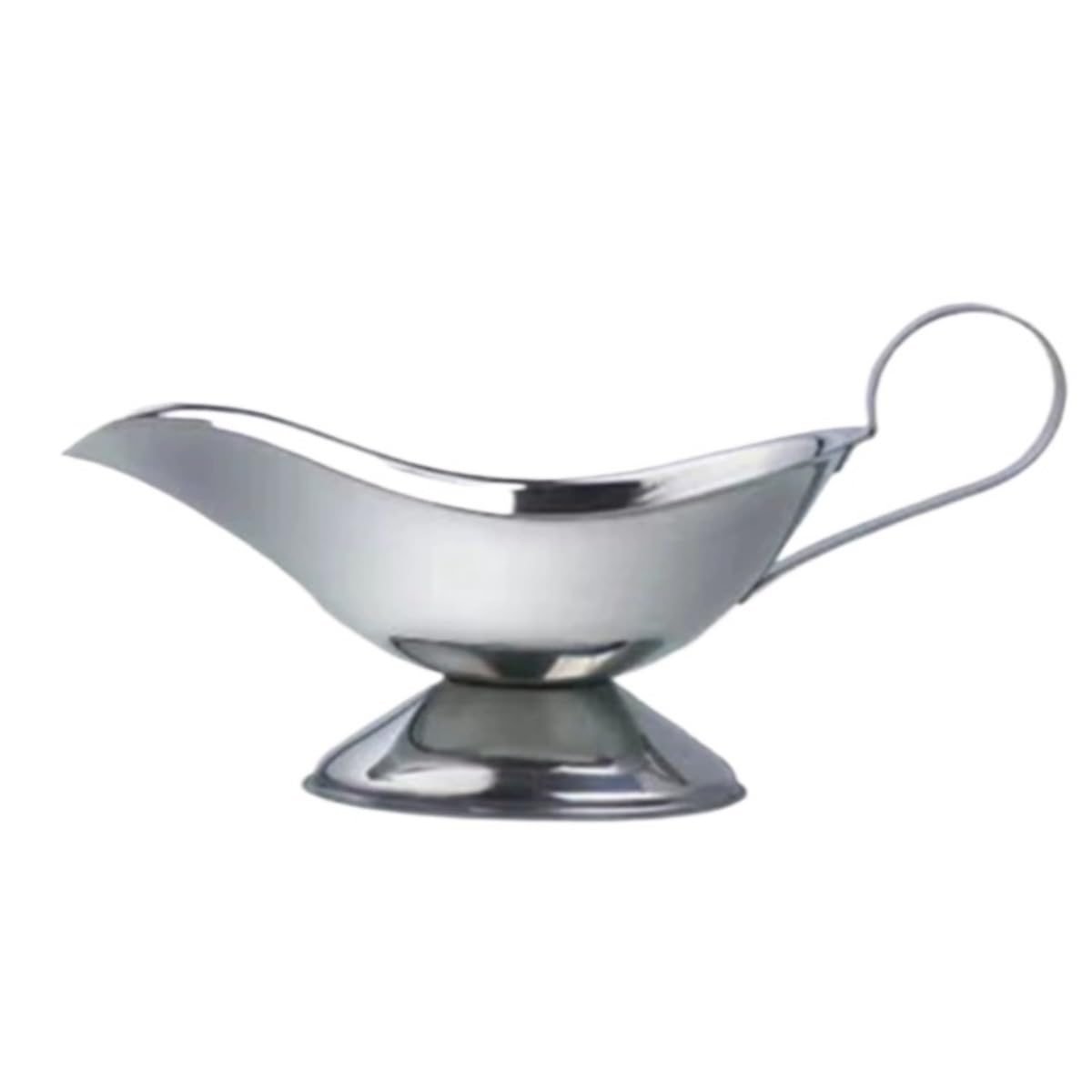 Salsiera in argento di alta qualità per salse ispessite, ideale per bistecche e condimenti per insalata, elegante contenitore per salse arrosto (14,5 x 8 cm)