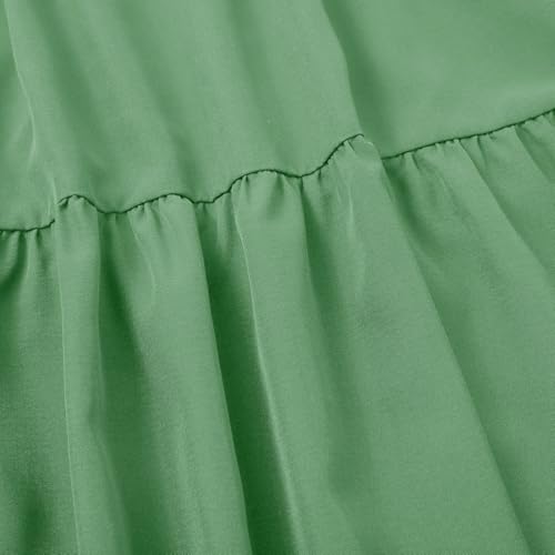 Long Flowy Skirts for Women Summer Ruffle Floral Maxi Skirts Elastic High Waist Pleated A Line Beach Tiered Dress4