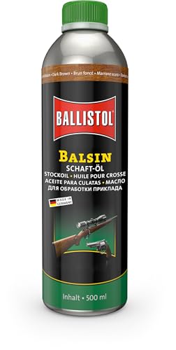 Ballistol Unisex – Erwachsene Waffenpflege BALSIN Schaftöl Dunkelbraun, 500 ml Dose, one Size
