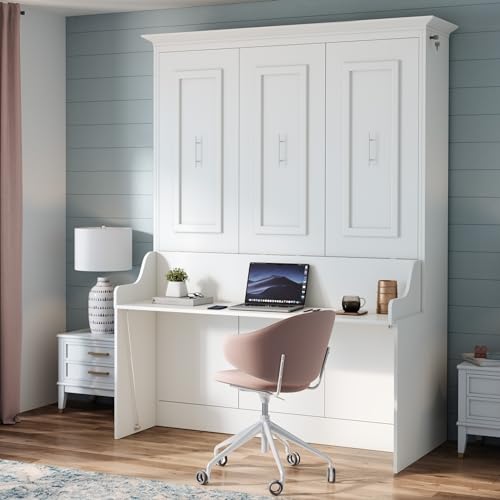 Xtraroom Alegra Queen Murphy Bed with Desk | Engineered and Solid...