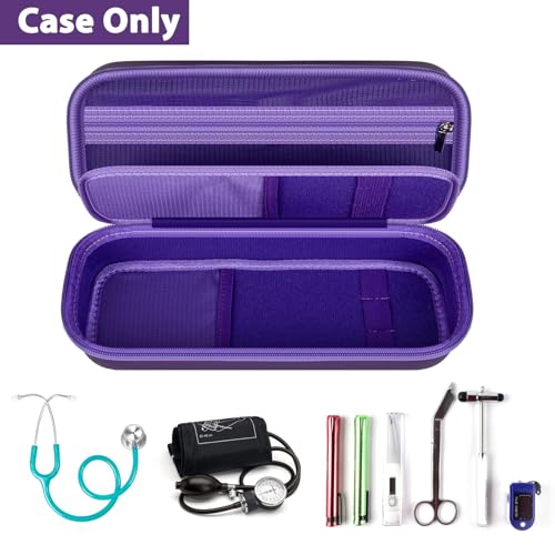 Image of Stethoscope Case Compatible with 3M Littmann Classic III /Lightweight II S.E /MDF Acoustica Deluxe Stethoscopes, Mesh Pocket for Blood Pressure Cuff& Other Doctor & Nurse Accessories-Purple(Case Only)